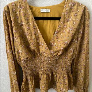 Penny smocked waist blouse